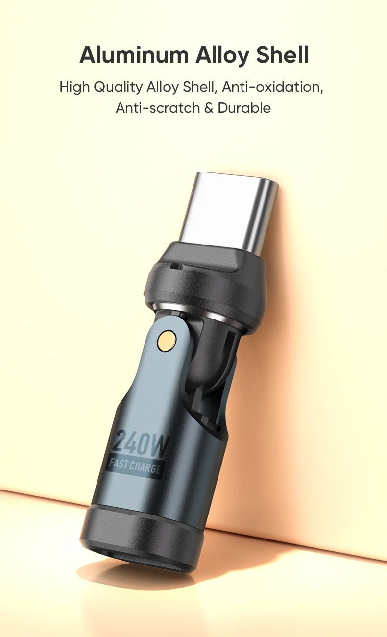 AUFU PD240W OTG USB C to Type C Adapter 540 Rotation Type-C Male to Female Converter for Macbook Xiaomi Samsung OTG Connector Starlink Cables & Adaptors