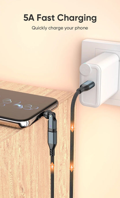 AUFU PD240W OTG USB C to Type C Adapter 540 Rotation Type-C Male to Female Converter for Macbook Xiaomi Samsung OTG Connector Starlink Cables & Adaptors