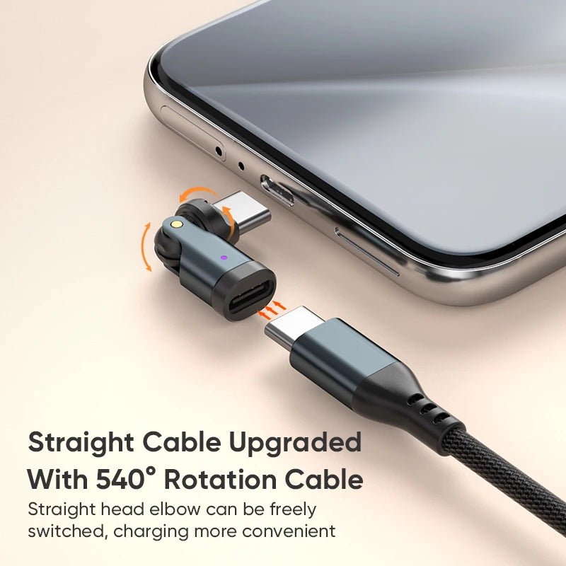 AUFU PD240W OTG USB C to Type C Adapter 540 Rotation Type-C Male to Female Converter for Macbook Xiaomi Samsung OTG Connector Starlink Cables & Adaptors