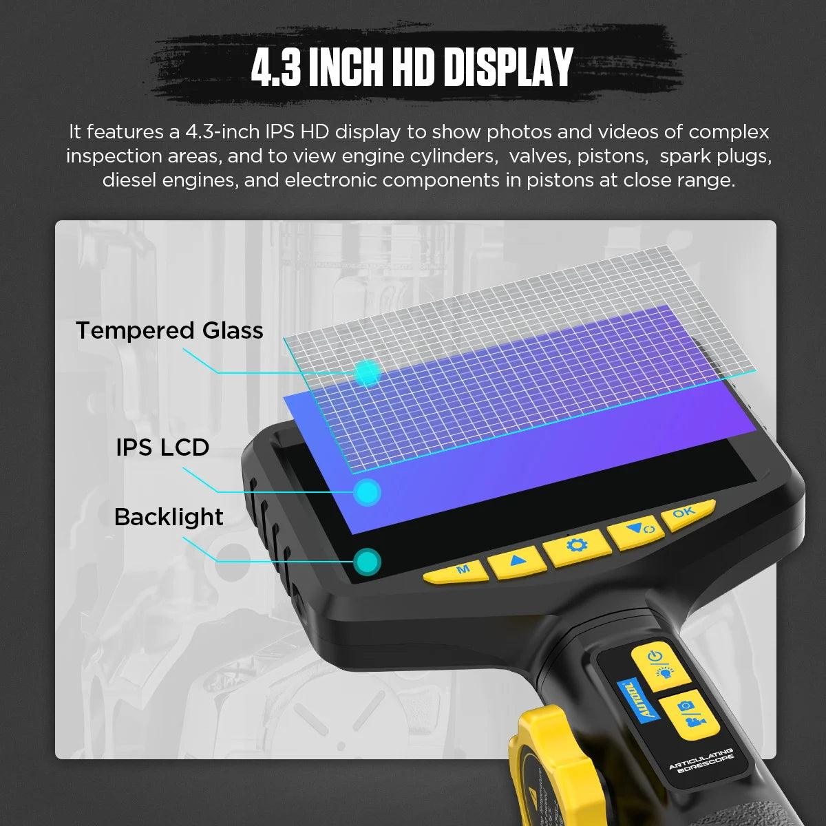 AUTOOL SVB305 720 HD Automotive Industrial Endoscope with Light Autofocus Endoscope Inspection Camera Lens for IMG & Video Inspection Camera