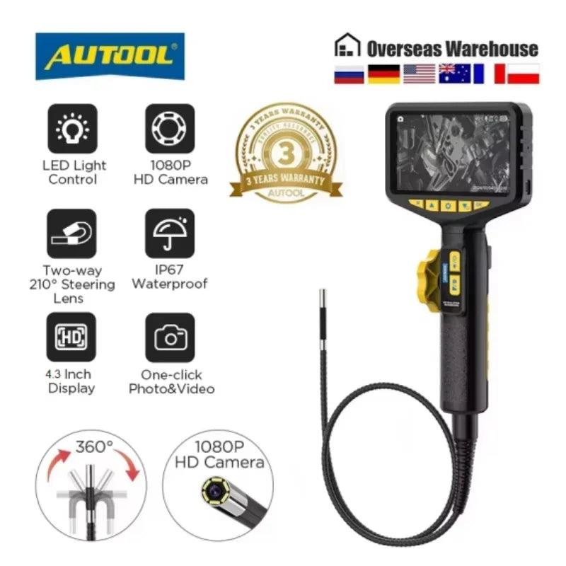 AUTOOL SVB305 720 HD Automotive Industrial Endoscope with Light Autofocus Endoscope Inspection Camera Lens for IMG & Video Inspection Camera