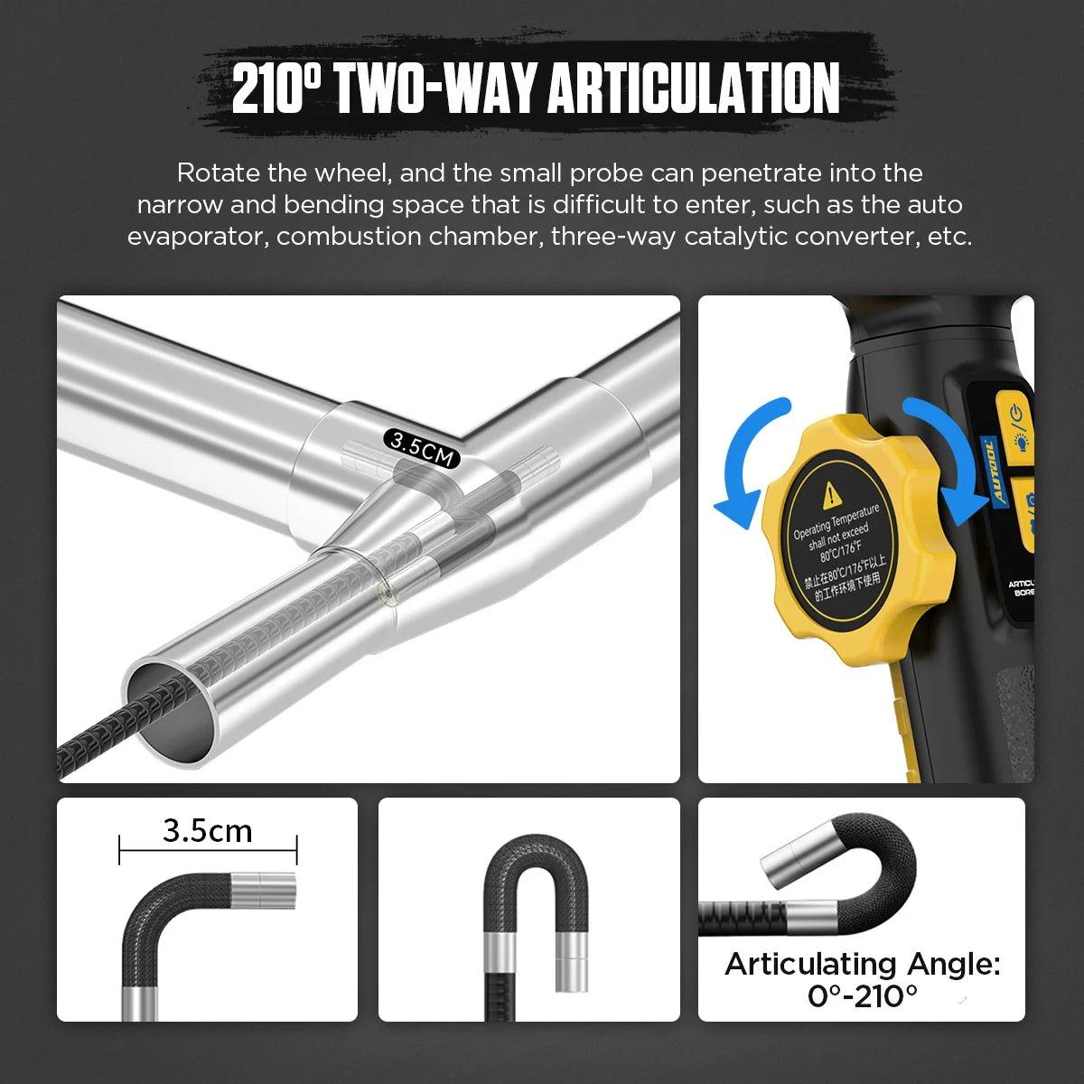 AUTOOL SVB305 720 HD Automotive Industrial Endoscope with Light Autofocus Endoscope Inspection Camera Lens for IMG & Video Inspection Camera