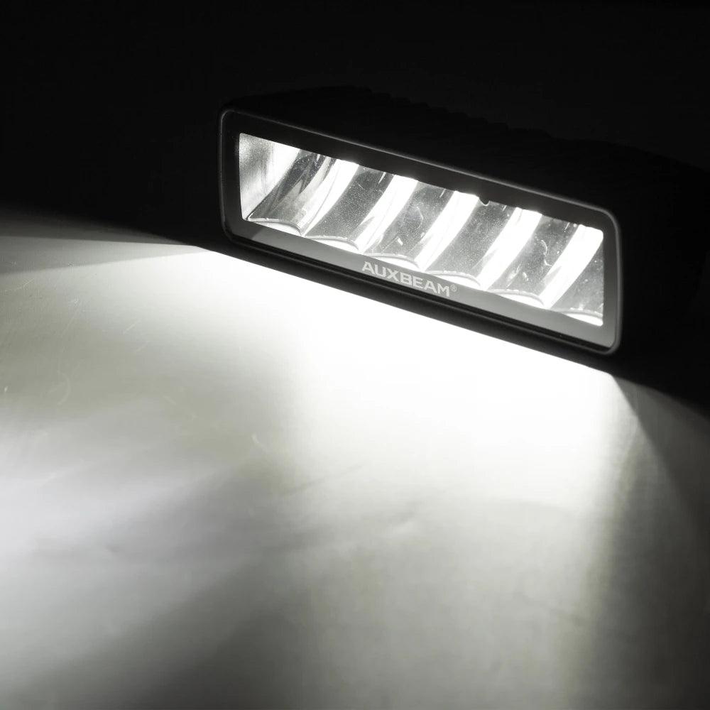 AUXBEAM 6.3 inch LED Work Light Driving Fog Lamp 60W 7200LM White Light Pod with Wire Harness for Offroad Truck SUV ATV UTV Boat - LED Work Lamps - Auxbeam