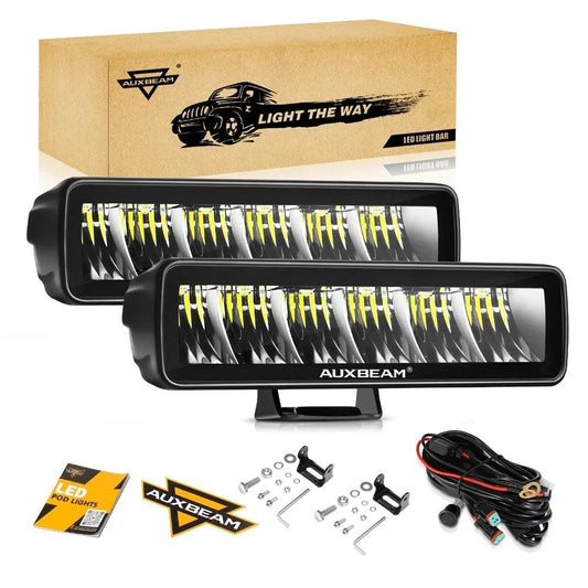 AUXBEAM 6.3 inch LED Work Light Driving Fog Lamp 60W 7200LM White Light Pod with Wire Harness for Offroad Truck SUV ATV UTV Boat - LED Work Lamps - Auxbeam