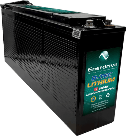 B-TEC 100ah 12V LiFePo4 Slim Case Battery 12v Bluetooth Lithium