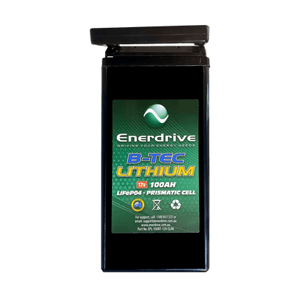 B-TEC 100ah 12V LiFePo4 Slim Case Battery 12v Bluetooth Lithium