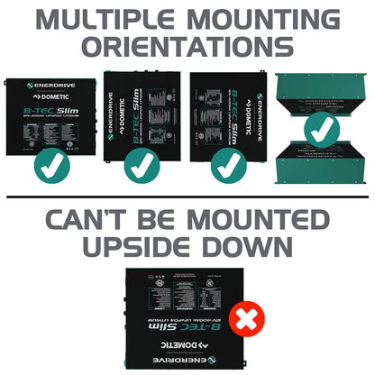 B-TEC 400amp / 12v LiFePO4 BT Slim Metal Case Battery 12v Bluetooth Lithium