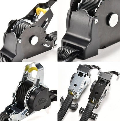 Auto Straps For Cargo Tape Retractable Belts For Motorcycles Ratchet Strap For Load Luggage Strap Ratchet Tensioner Belt For Car Open Cut Off-Grid