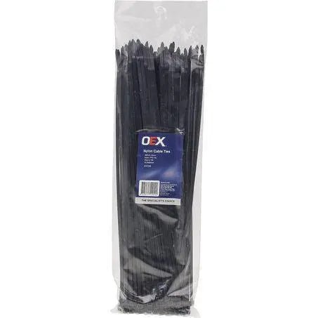 Black Nylon Cable Ties 4.8mm X 370mm x 100 - Cable Ties - OEX