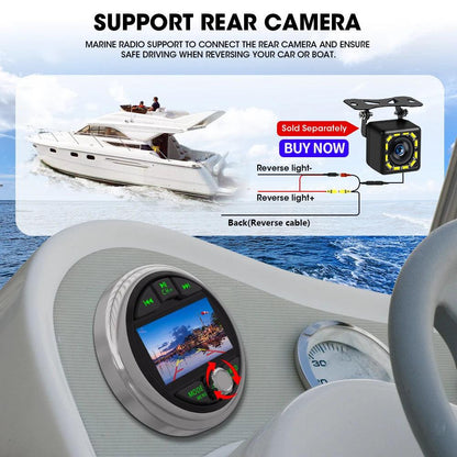 Boat Radio MP5 Marine Source Media Player AM FM RDS Receiver MP3 Stereo MP4 Video Play Bluetooth for ATV UTV SPA RZR Marine Radio