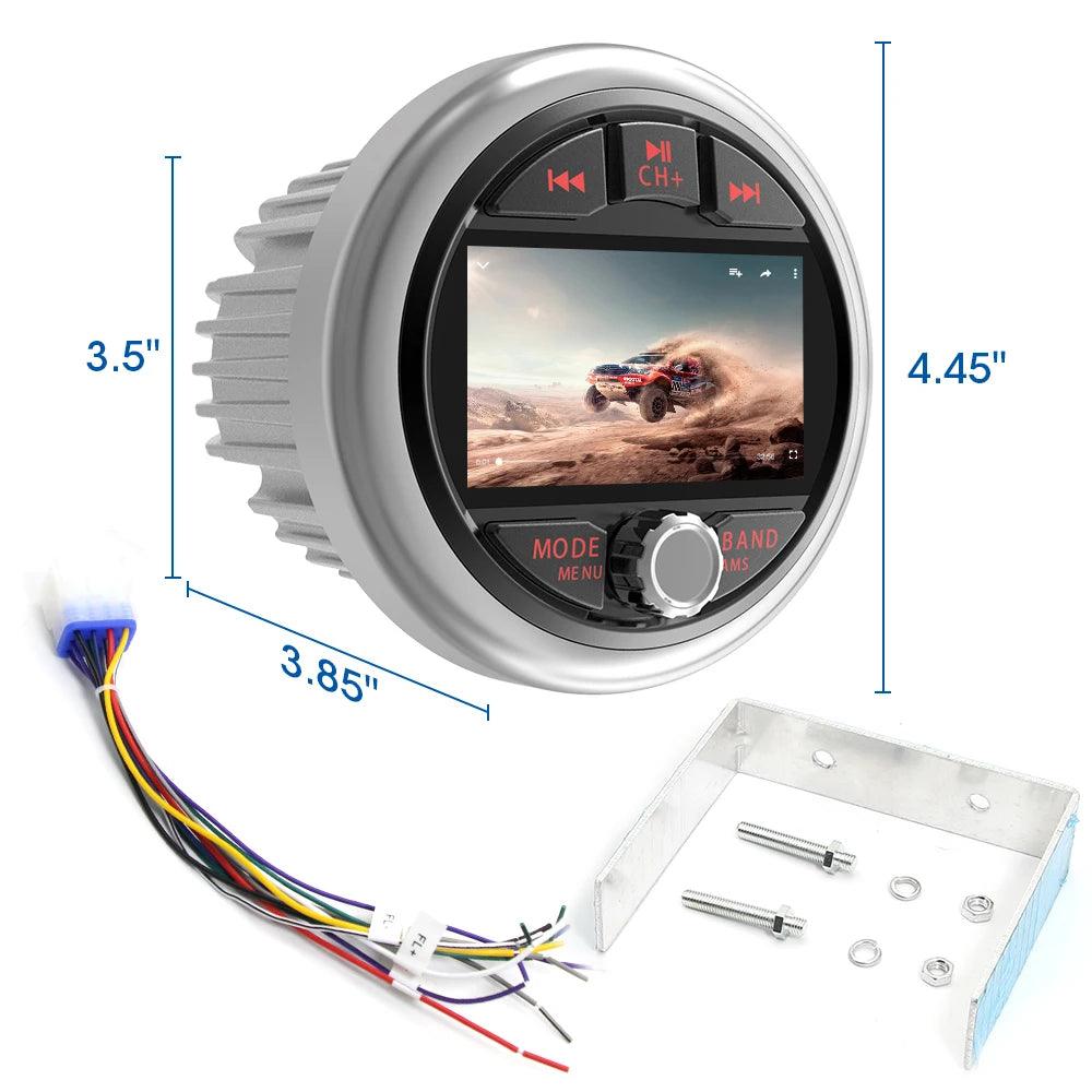 Boat Radio MP5 Marine Source Media Player AM FM RDS Receiver MP3 Stereo MP4 Video Play Bluetooth for ATV UTV SPA RZR Marine Radio