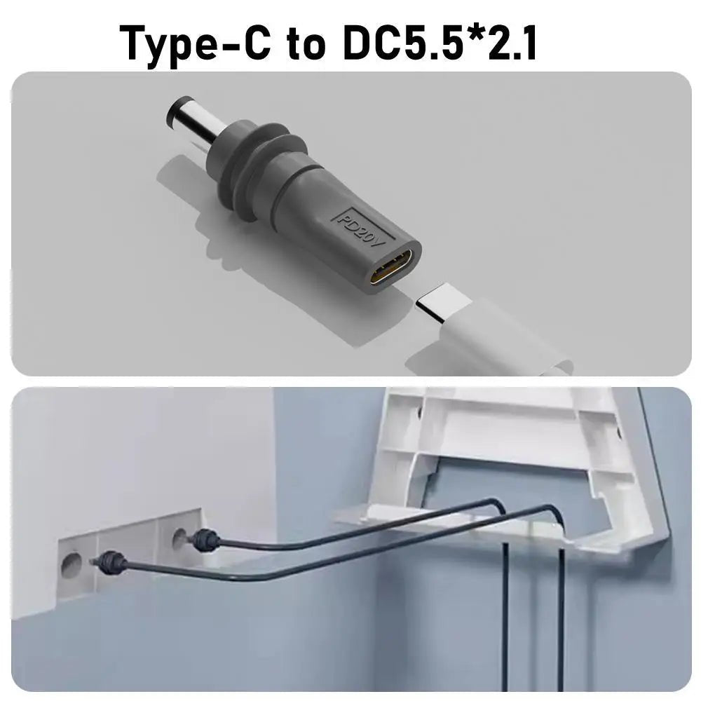 C to DC/D to D Power Adapter for Starlink Mini PD100W USB C Female to DC5521 Male Connector Charge Barrel Jack Power Adapter Starlink Cables & Adaptors