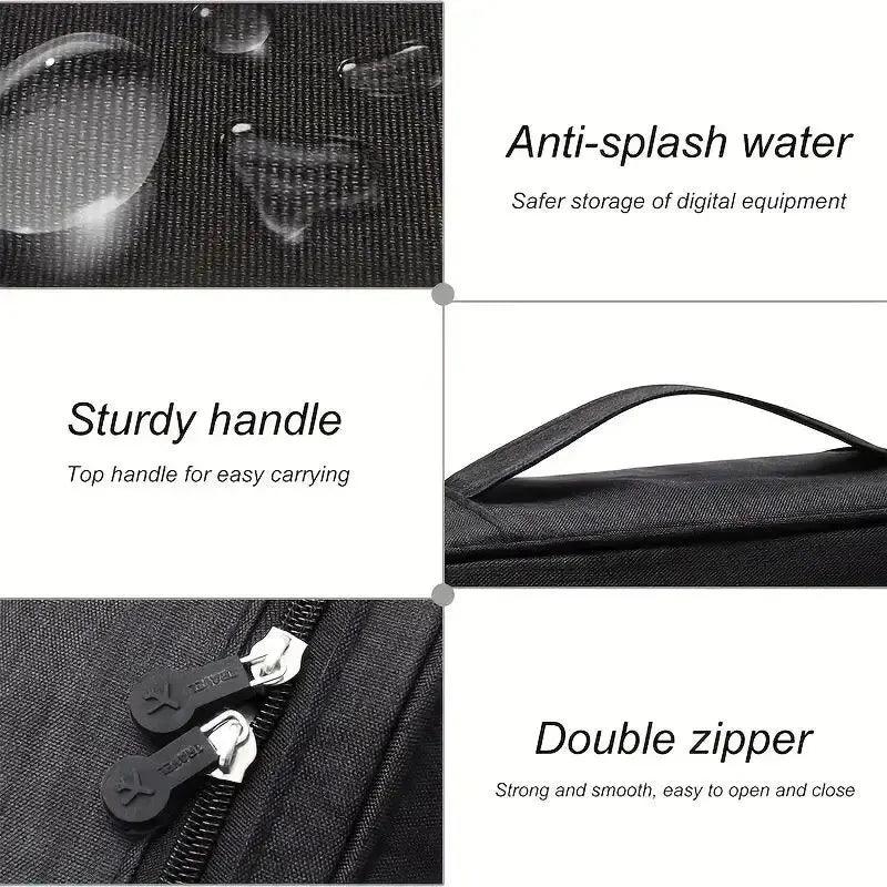 Cable Storage Bag Waterproof Digital Electronic Organizer Portable USB Data Line Charger Plug Storage Bag Travel Cable Organizer Cable Storage Bag