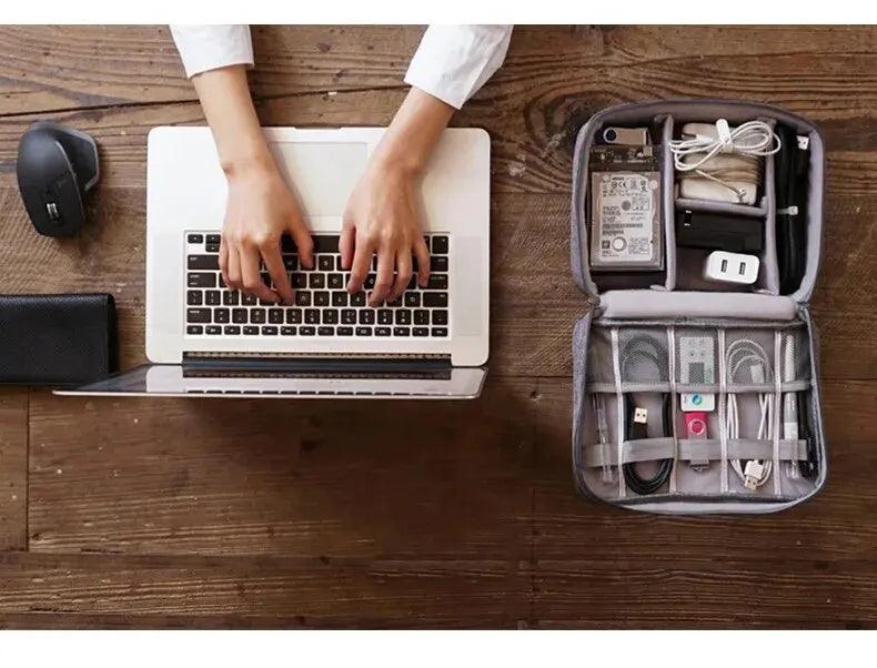 Cable Storage Bag Waterproof Digital Electronic Organizer Portable USB Data Line Charger Plug Storage Bag Travel Cable Organizer Cable Storage Bag