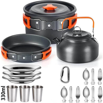 Camping Cooking set Camping Cookware Travel Tableware Outdoor Picnic Set Teapot For 2-3 Peaple Non-stick pots assorted sets Camp Cooking
