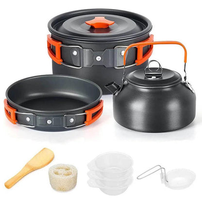 Camping Cooking set Camping Cookware Travel Tableware Outdoor Picnic Set Teapot For 2-3 Peaple Non-stick pots assorted sets Camp Cooking