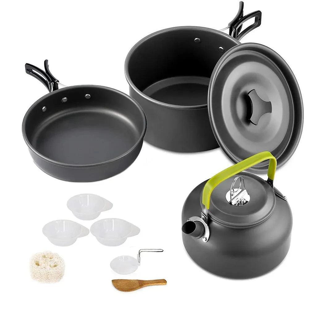 Camping Cooking set Camping Cookware Travel Tableware Outdoor Picnic Set Teapot For 2-3 Peaple Non-stick pots assorted sets Camp Cooking