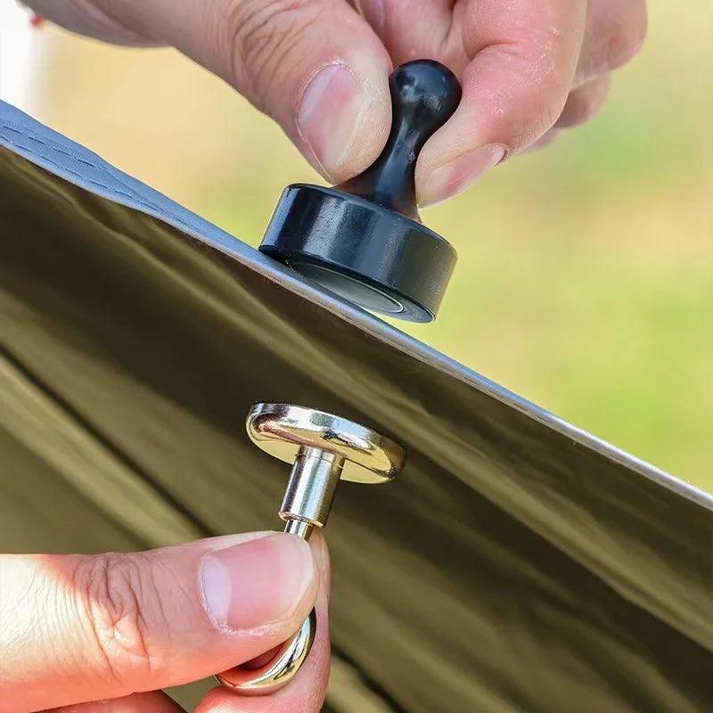 Camping Magnetic Hook Strong Suction Separable Multifunctional Outdoor Tent Canopy Carabiner Magnet Hanger Camping Accessories Magnet Hangers