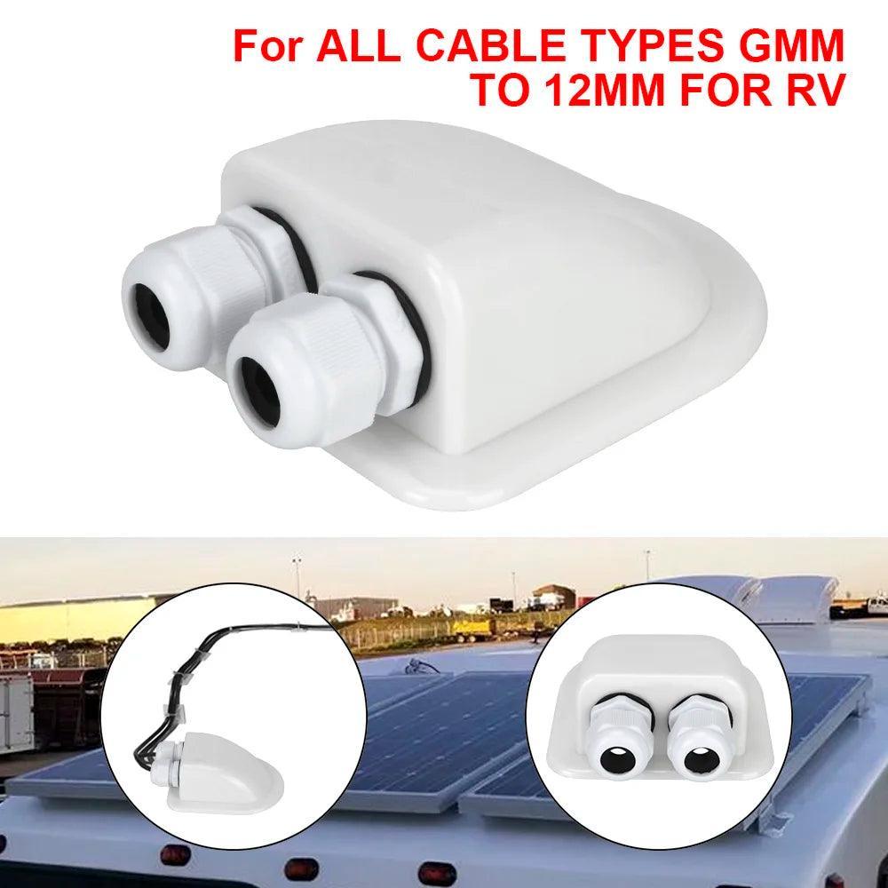 Caravan Solar Car Junction Box Cable Entry Gland Box Roof Wire Entry Cable Connector Holder Dual Hole Solar Accessory