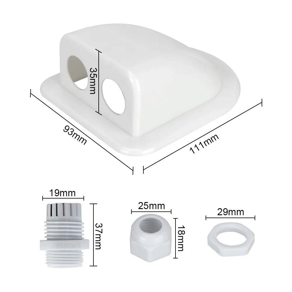Caravan Solar Car Junction Box Cable Entry Gland Box Roof Wire Entry Cable Connector Holder Dual Hole Solar Accessory
