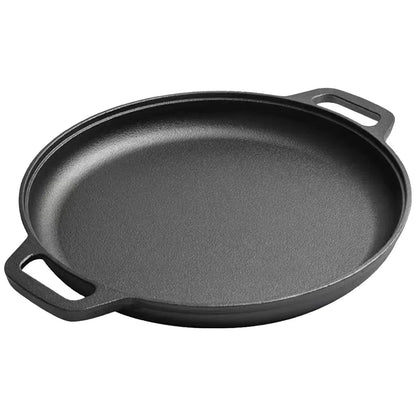 Cast Iron Frying Pan For Home Use Pizza Pancake Fry Pan Non - Stick Round Griddle For Crepes Camping BBQ Grill for Outdoor Cookwar - Frying Pan - Open Cut Off - Grid