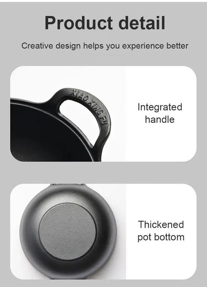Cast Iron Pot Uncoated And Non Stick wok Casserole kitchen cooking pot cast iron skillet Cookware wok pan fry pan - Cast Iron Pot - Open Cut Off - Grid