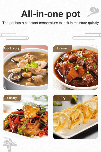 Cast Iron Pot Uncoated And Non Stick wok Casserole kitchen cooking pot cast iron skillet Cookware wok pan fry pan - Cast Iron Pot - Open Cut Off - Grid