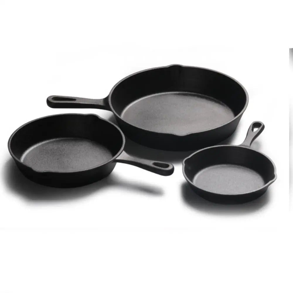 Cooking Food Natural Ingredients Fry Pan Durable Nonstick Cooking Fried Pan Seasoned Cast Iron Griddle Kitchen Cookware Pot Set - Frying Pan - Open Cut Off - Grid