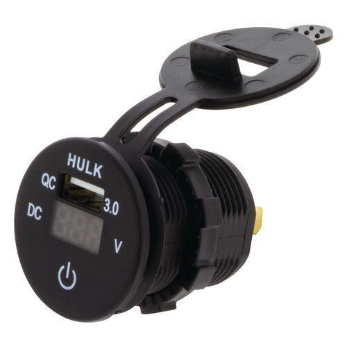 DC Voltmeter, QC3.0 USB Socket & Touch Switch - Aux 12v Socket - Hulk 4x4