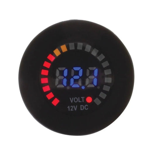 DC Voltmeter W/ Colour Indicator - Aux 12v Socket - Hulk 4x4