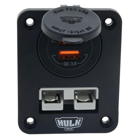 Double Flush Mount Housing With 50A Plug - Flush Mount Accessory Panel - Hulk 4x4
