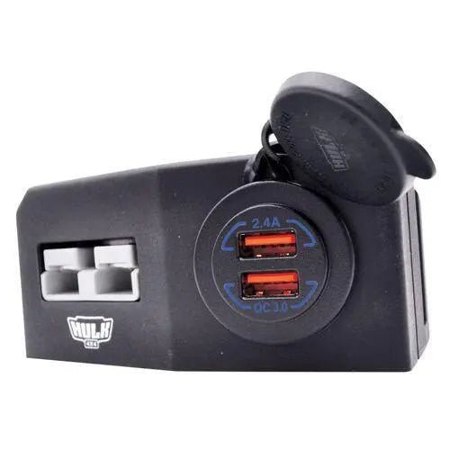 Double Surface Mount Housing W/ 50A Plug - Surface Mount Accessory Panel - Hulk 4x4