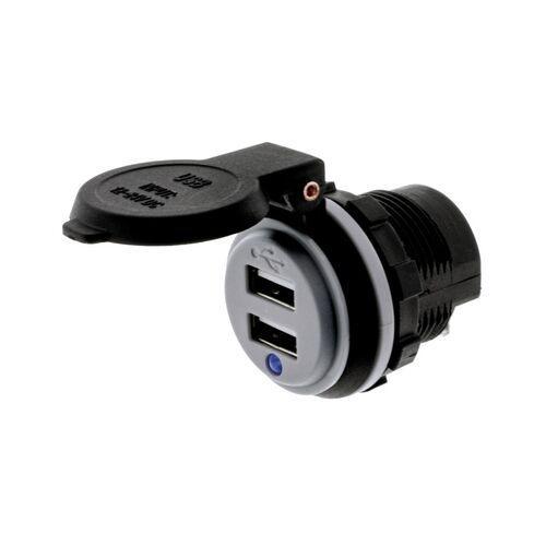 Dual USB Socket - 90 Degree Terminals - Aux 12v Socket - Hulk 4x4
