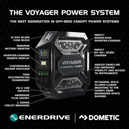 Enerdrive Voyager System Top 3000W/100A Inverter-Charger 40DC INC SIMARINE SCQ50 Power Systems