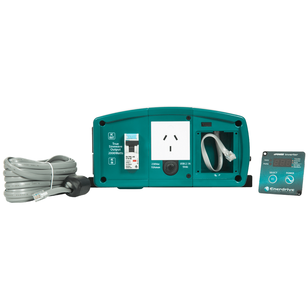 ePOWER 2600W 12V True Sine Wave Inverter with AC Transfer & Safety Switch Power Inverters & Chargers