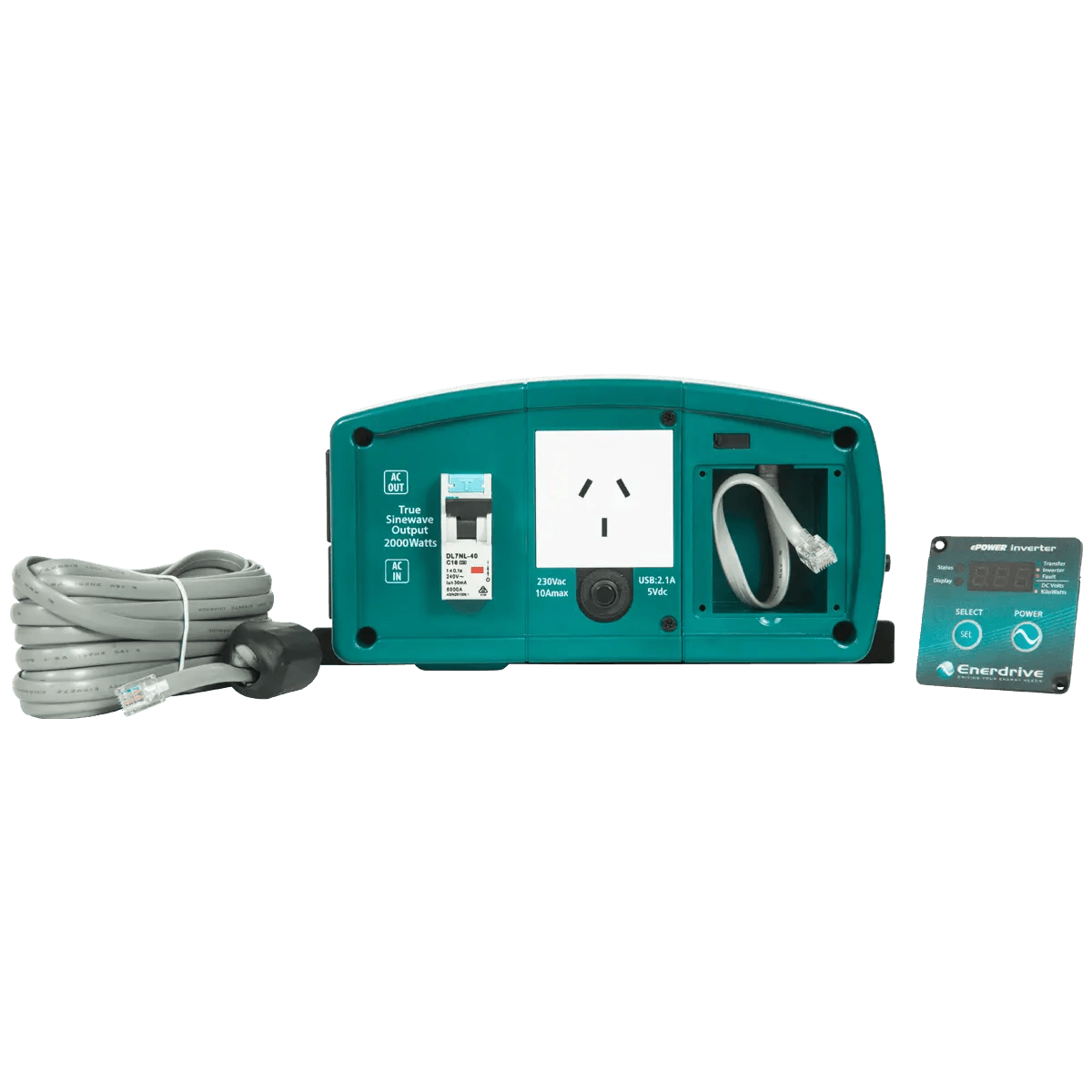 ePOWER 2600W 12V True Sine Wave Inverter with AC Transfer & Safety Switch - Power Inverters & Chargers - Enerdrive Dometic