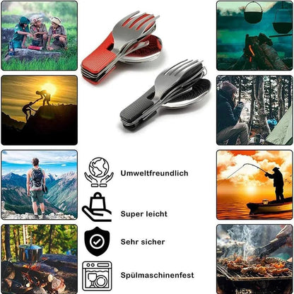 Foldable Camping Utensil Set - Multi-Functional Knife, Fork, Spoon Combo For Outdoor Activities And Sports Camping Picnic Travel Camping Utensils