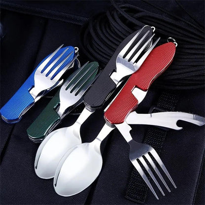 Foldable Camping Utensil Set - Multi-Functional Knife, Fork, Spoon Combo For Outdoor Activities And Sports Camping Picnic Travel Camping Utensils