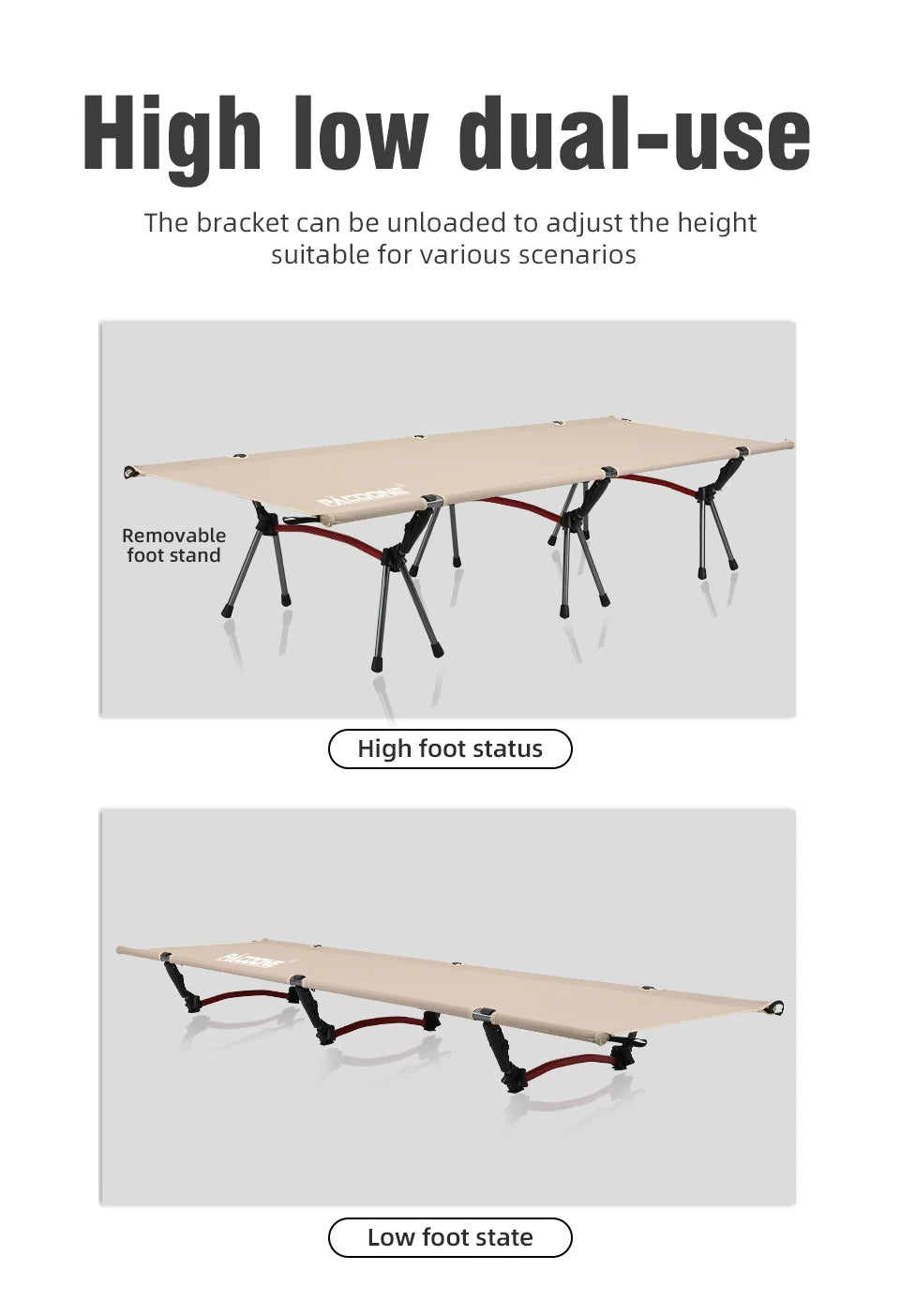 Folding Camping Bed Portable Outdoor Bed For Adults & Kids Camping Camp Stretcher