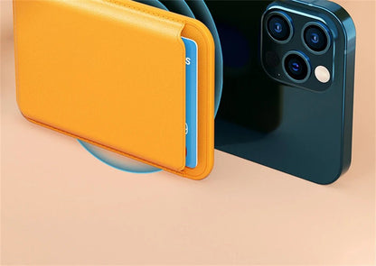 For Magsafe Magnetic Wallet Phone Case For iPhone 14 13 12 Pro Max Leather Card Holder Bag For iPhone 13 mini Cover Accessories - Open Cut Off - Grid
