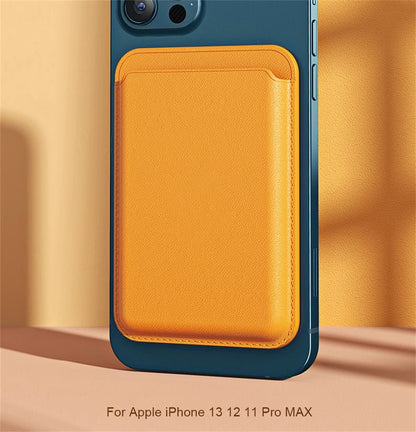 For Magsafe Magnetic Wallet Phone Case For iPhone 14 13 12 Pro Max Leather Card Holder Bag For iPhone 13 mini Cover Accessories - Open Cut Off - Grid