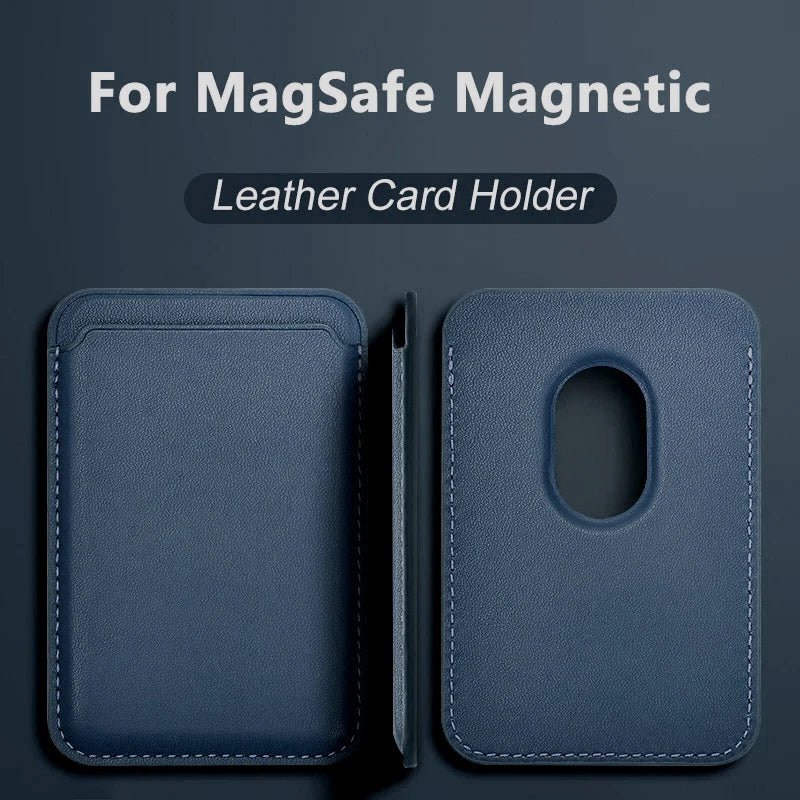 For Magsafe Magnetic Wallet Phone Case For iPhone 14 13 12 Pro Max Leather Card Holder Bag For iPhone 13 mini Cover Accessories - Open Cut Off - Grid