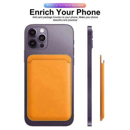 For Magsafe Magnetic Wallet Phone Case For iPhone 14 13 12 Pro Max Leather Card Holder Bag For iPhone 13 mini Cover Accessories - Open Cut Off - Grid