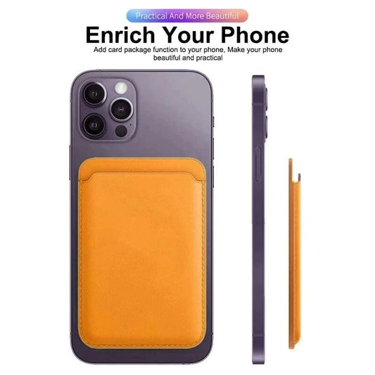 For Magsafe Magnetic Wallet Phone Case For iPhone 14 13 12 Pro Max Leather Card Holder Bag For iPhone 13 mini Cover Accessories - Open Cut Off - Grid