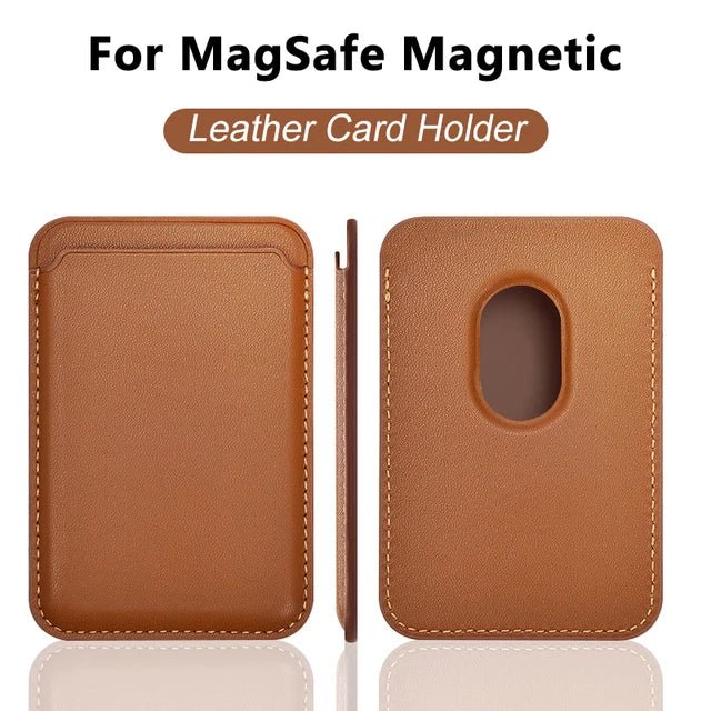 For Magsafe Magnetic Wallet Phone Case For iPhone 14 13 12 Pro Max Leather Card Holder Bag For iPhone 13 mini Cover Accessories - Open Cut Off - Grid