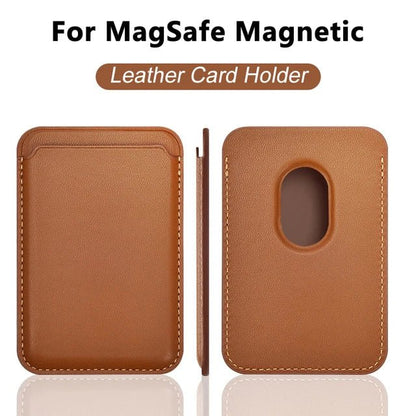 For Magsafe Magnetic Wallet Phone Case For iPhone 14 13 12 Pro Max Leather Card Holder Bag For iPhone 13 mini Cover Accessories - Open Cut Off - Grid