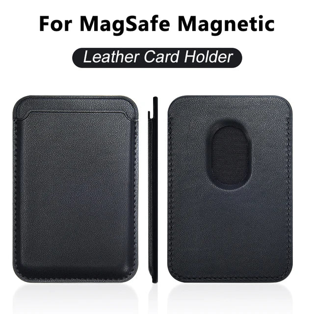 For Magsafe Magnetic Wallet Phone Case For iPhone 14 13 12 Pro Max Leather Card Holder Bag For iPhone 13 mini Cover Accessories - Open Cut Off - Grid
