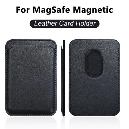 For Magsafe Magnetic Wallet Phone Case For iPhone 14 13 12 Pro Max Leather Card Holder Bag For iPhone 13 mini Cover Accessories - Open Cut Off - Grid