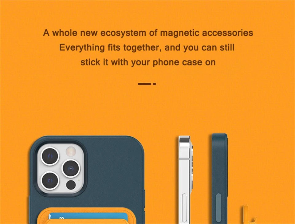 For Magsafe Magnetic Wallet Phone Case For iPhone 14 13 12 Pro Max Leather Card Holder Bag For iPhone 13 mini Cover Accessories - Open Cut Off - Grid