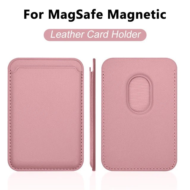 For Magsafe Magnetic Wallet Phone Case For iPhone 14 13 12 Pro Max Leather Card Holder Bag For iPhone 13 mini Cover Accessories - Open Cut Off - Grid
